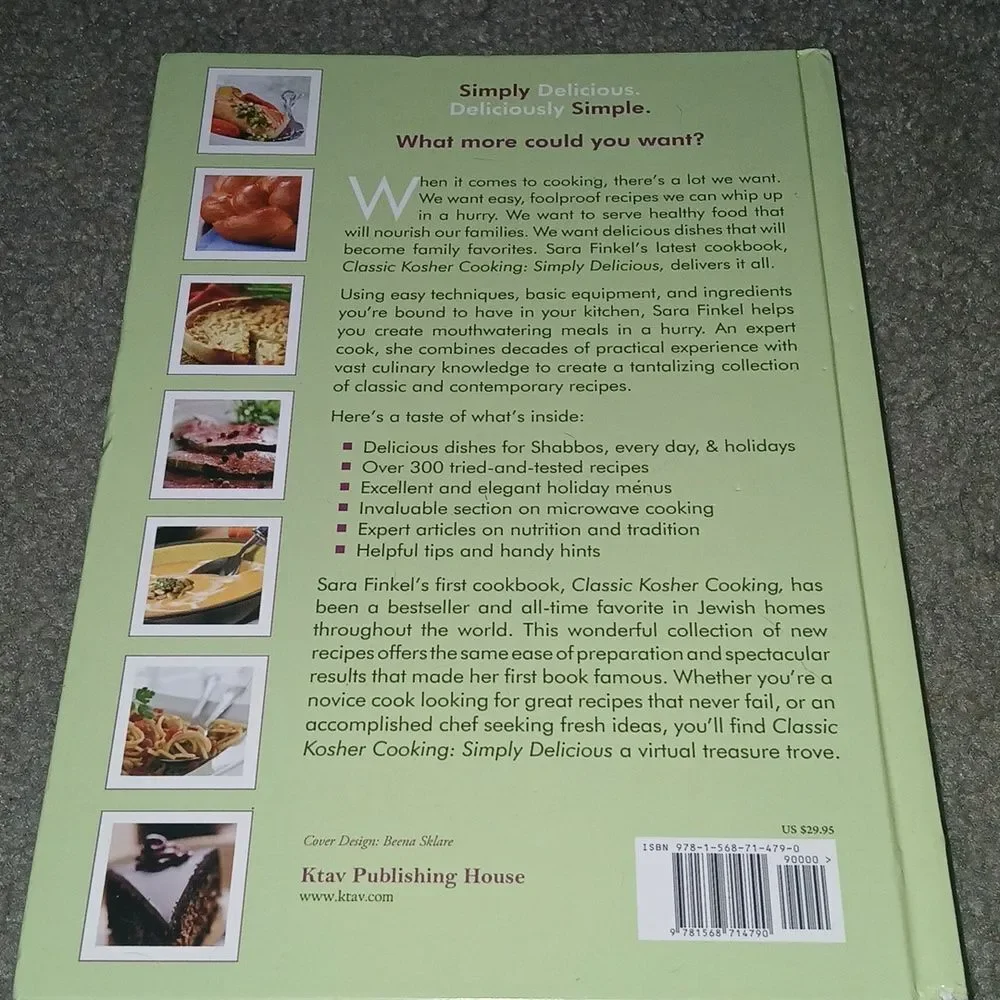 Classic Kosher Cooking: Simply Delicious Hardcover  Sara Finkel NEW
